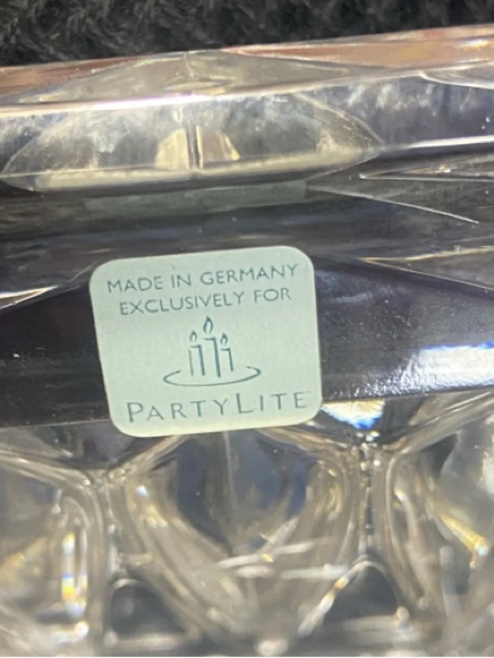 Vintage PartyLite Made in Germany Faceted Crystal Votive Candle Holder